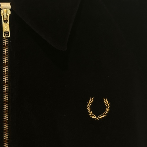 Fred Perry × Miles Kane Velour Track Jacket In Black - Picture 4 of 5